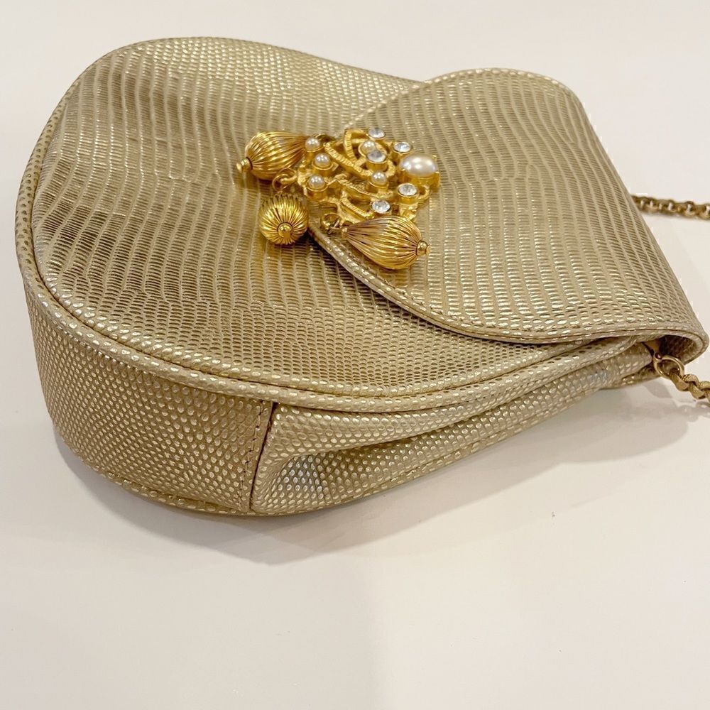Mary Norton Gold Handbag Made in Italy Leather